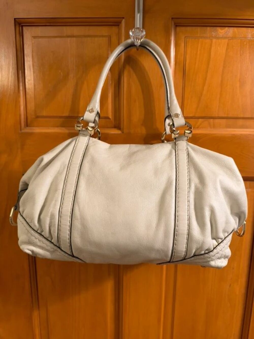 Gucci Horsebit Ivory Nail Satchel Bag